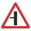 Дорожный знак 2.3.3 «Примыкание второстепенной дороги слева» (металл 0,8 мм, II типоразмер: сторона 900 мм, С/О пленка: тип В алмазная)